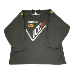 ❌SOLD❌ Vintage Molson Ice Beer Canada Hockey Jersey  Mens Size Large L Black #94